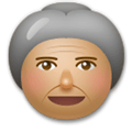 Old Woman Emoji with Medium Skin Tone, LG style