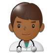 Man Health Worker Emoji with Medium-Dark Skin Tone, Samsung style