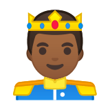 Prince Emoji with Medium-Dark Skin Tone, Google style