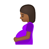 Pregnant Woman Emoji with Medium-Dark Skin Tone, Google style
