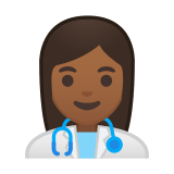 Woman Health Worker Emoji with Medium-Dark Skin Tone, Google style