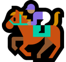 Horse Racing Emoji with Medium Skin Tone, Microsoft style