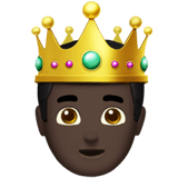 Prince Emoji with Dark Skin Tone, Apple style