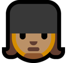 Woman Guard Emoji with Medium Skin Tone, Microsoft style