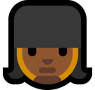 Woman Guard Emoji with Medium-Dark Skin Tone, Microsoft style