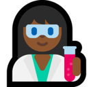 Woman Scientist Emoji with Medium-Dark Skin Tone, Microsoft style