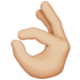 Ok Hand Emoji with Medium-Light Skin Tone, Apple style