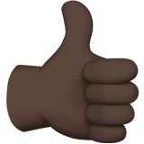 Thumbs Up Emoji with Dark Skin Tone, Apple style