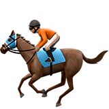 Horse Racing Emoji with Medium Skin Tone, Apple style