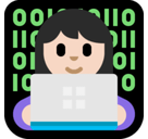 Woman Technologist Emoji with Light Skin Tone, Microsoft style