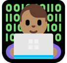 Man Technologist Emoji with Medium Skin Tone, Microsoft style