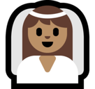Bride with Veil Emoji with Medium Skin Tone, Microsoft style