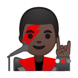Man Singer Emoji with Dark Skin Tone, Google style