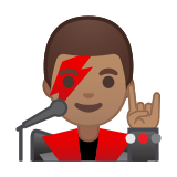 Man Singer Emoji with Medium Skin Tone, Google style