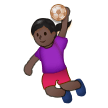 Woman Playing Handball Emoji with Dark Skin Tone, Samsung style