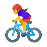 Woman Biking Emoji, Google style