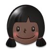 Girl Emoji with Dark Skin Tone, Samsung style