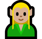 Man Elf Emoji with Medium-Light Skin Tone, Microsoft style