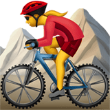 Woman Mountain Biking Emoji, Apple style