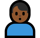 Man Pouting Emoji with Medium-Dark Skin Tone, Microsoft style