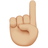 Index Pointing Up Emoji with Medium-Light Skin Tone, Apple style
