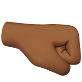 Right-Facing Fist Emoji with Medium-Dark Skin Tone, Apple style