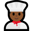 Man Cook Emoji with Medium-Dark Skin Tone, Microsoft style