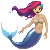 Mermaid Emoji with Medium-Light Skin Tone, Apple style