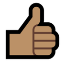 Thumbs Up Emoji with Medium Skin Tone, Microsoft style