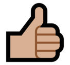 Thumbs Up Emoji with Medium-Light Skin Tone, Microsoft style
