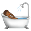 Person Taking Bath Emoji with Medium-Dark Skin Tone, Samsung style