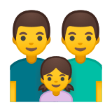 Family: Man, Man, Girl Emoji, Google style