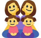Family: Woman, Woman, Girl, Girl Emoji, Facebook style