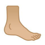 Foot Emoji with Medium-Light Skin Tone, Google style