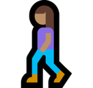 Woman Walking Emoji with Medium Skin Tone, Microsoft style