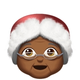 Mrs. Claus Emoji with Medium-Dark Skin Tone, Apple style