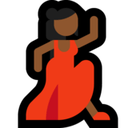 Woman Dancing Emoji with Medium-Dark Skin Tone, Microsoft style
