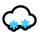 Cloud with Snow Emoji, Microsoft style