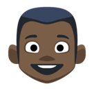 Boy Emoji with Dark Skin Tone, Facebook style