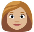 Woman Emoji with Medium-Light Skin Tone, Facebook style