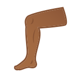 Leg Emoji with Medium-Dark Skin Tone, Google style