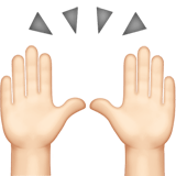 Raising Hands Emoji with Light Skin Tone, Apple style