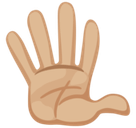 Hand with Fingers Splayed Emoji with Medium-Light Skin Tone, Facebook style