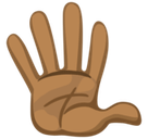 Hand with Fingers Splayed Emoji with Medium-Dark Skin Tone, Facebook style