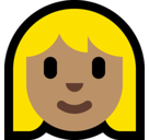 Woman: Medium Skin Tone, Blond Hair, Microsoft style