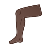 Leg Emoji with Dark Skin Tone, Google style