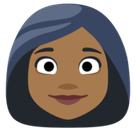 Woman Emoji with Medium-Dark Skin Tone, Facebook style