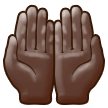Palms Up Together Emoji with Dark Skin Tone, Samsung style