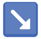 Down-Right Arrow Emoji, Facebook style