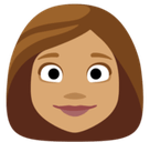 Woman Emoji with Medium Skin Tone, Facebook style